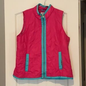Vineyard Vines Pink vest w/Turquoise trim Size XL